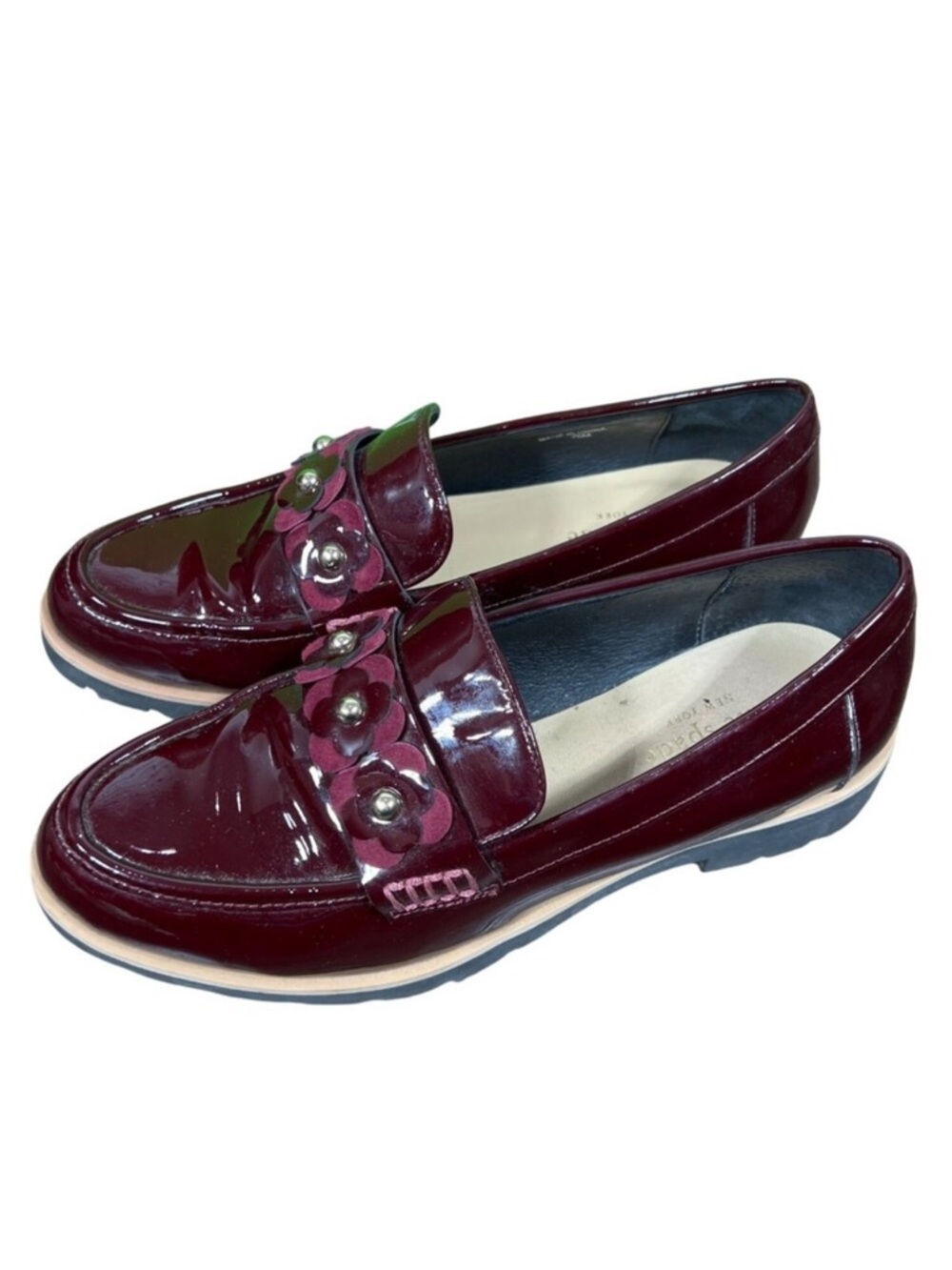 KATE SPADE Leather Karisa Loafer Shoes Burgundy Size 7.5 EUC